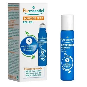 Roll-on Bio pentru dureri de cap cu 9 uleiuri esentiale Headache, 5ml, Puressentiel