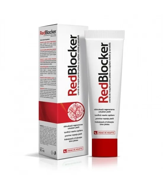 REDBLOCKER CREMA NOAPTE PENTRU PIELEA CU CAPILARE VIZIBILE SI SENSIBILA 50 ML