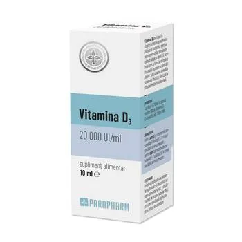 Vitamina D3 20000 UI/ml, 10ml, Parapharm