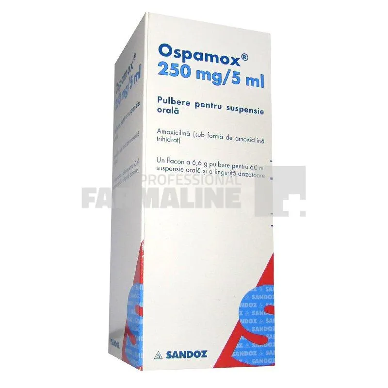 OSPAMOX 250 mg/5 ml x 1 PULB. PT. SUSP. ORALA 250mg/5ml SANDOZ GMBH