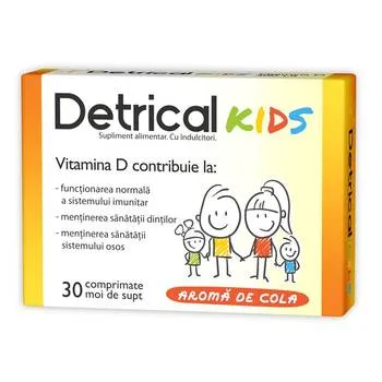 Detrical D3 400UI Kids, 30 comprimate moi de supt, Zdrovit