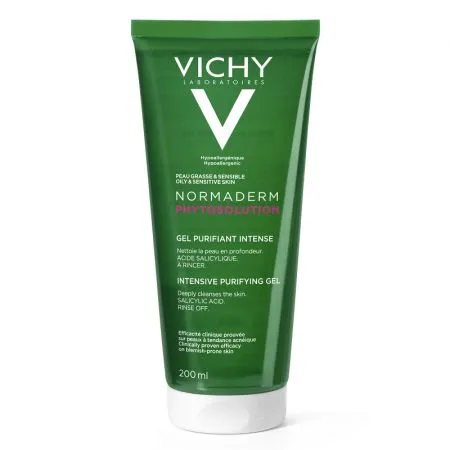Gel de curatare purifiant pentru ten gras cu tendinta acneica Normaderm Phytosolution, 200 ml, Vichy