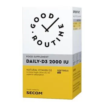 Good Routine Daily D3 2000IU, 60 capsule moi, Secom