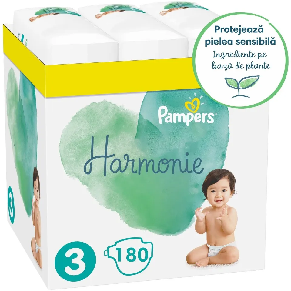 PAMPERS SCUTEC HARMONIE 6-10KG 180 BUCATI MARIMEA 3