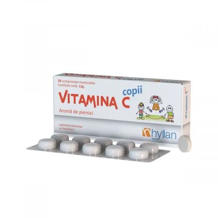 Vitamina C pentru copii, 20 comprimate, Hyllan