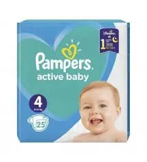 PAMPERS 4 Active Baby 9-14Kg x 25buc