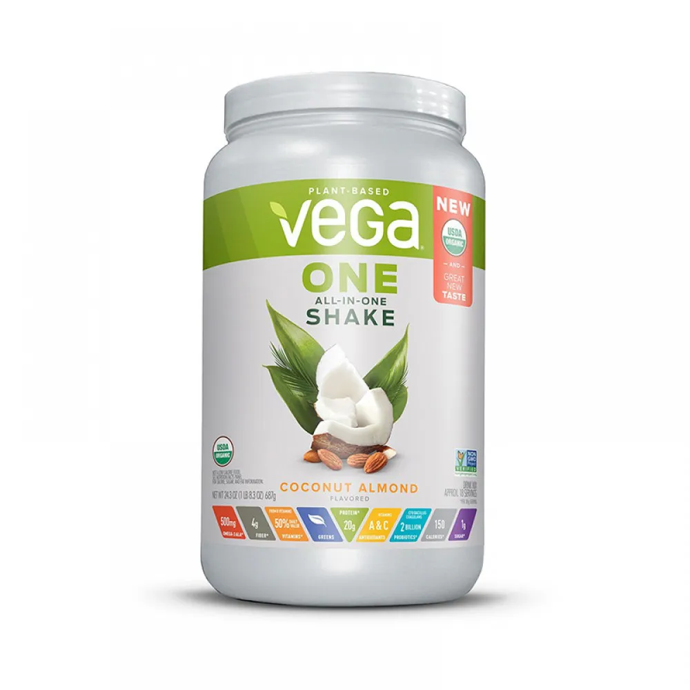 Vega One Proteina vegetala cu aroma de cocos si migdale (687 grame), GNC