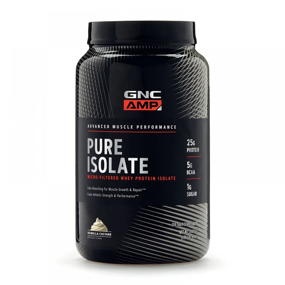 AMP Pure Isolate Proteina izolata din zer cu aroma de vanilie (896 grame), GNC