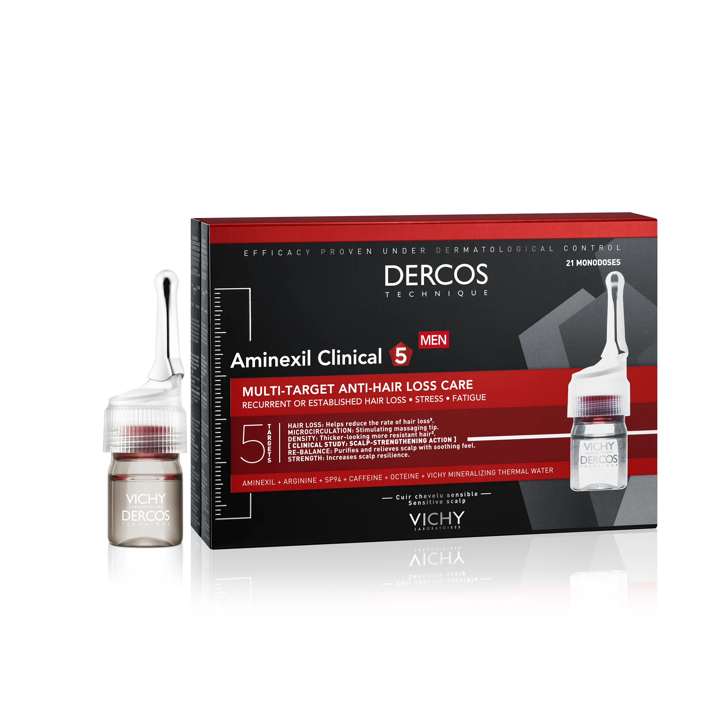 Vichy Dercos Aminexil Clinical 5 Tratament impotriva caderii parului pentru barbati 21x6 ml