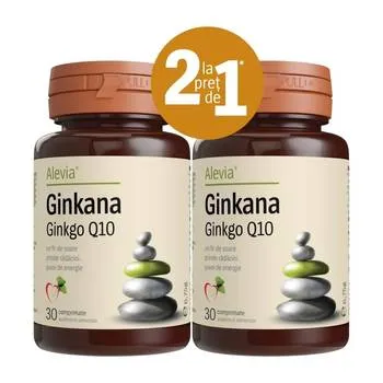 Pachet Ginkana Ginkgo Q10, 2 x 30 comprimate, Alevia