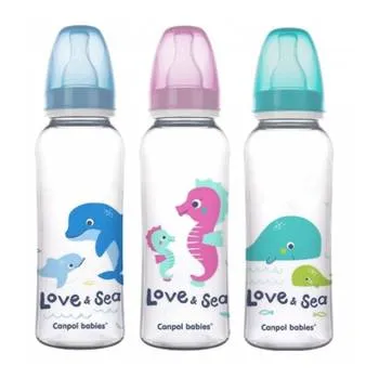 Biberon cu gat ingust PP Love & Sea, 250ml, Canpol babies