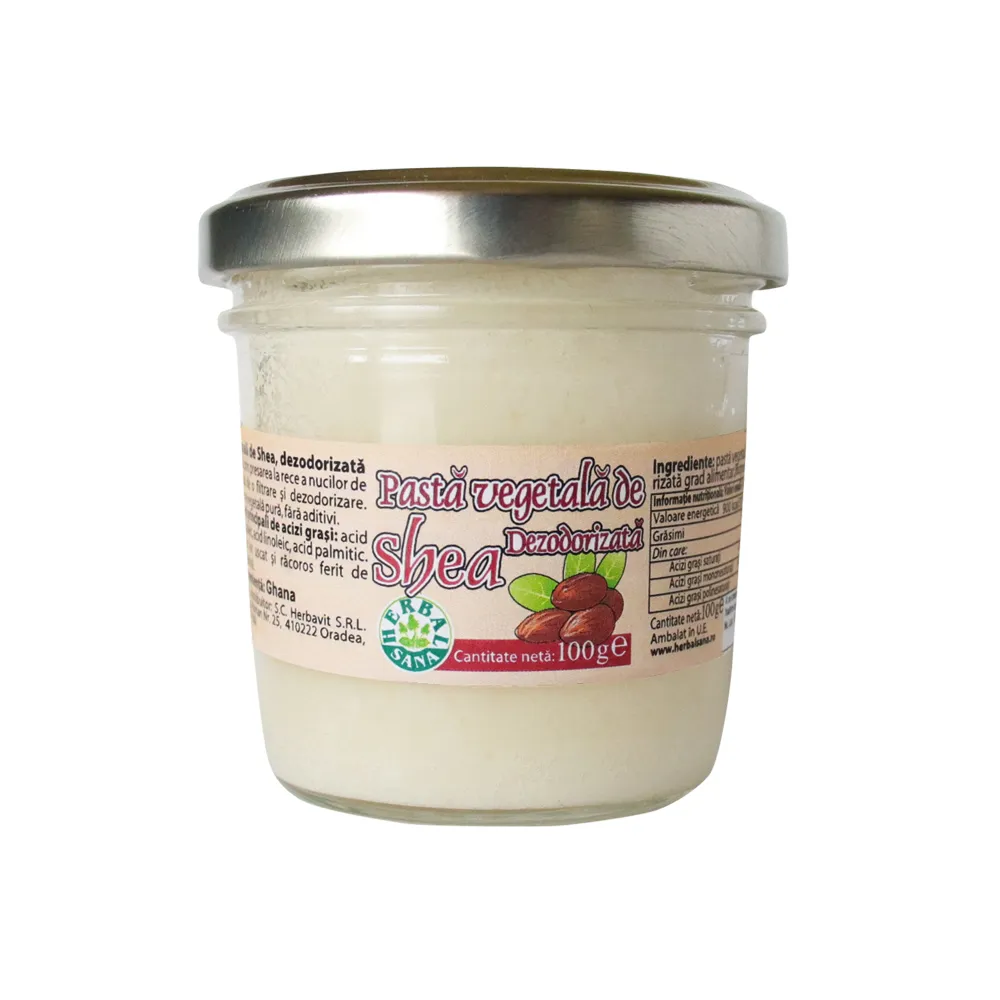 Pasta vegetala de shea dezodorizata, 100 g, Herbavit