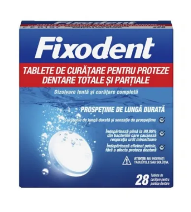 Tablete de curatare proteze Fixodent, 28 comprimate, P&G