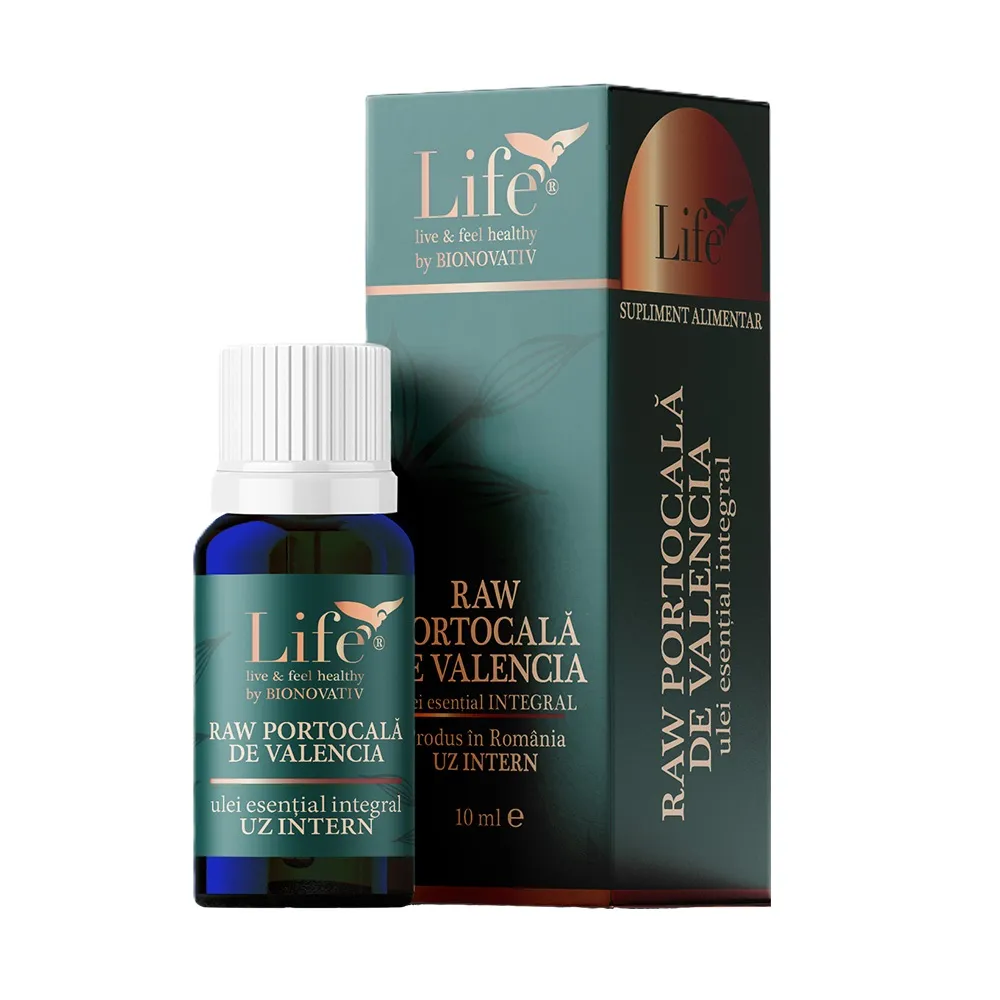 Ulei esential integral raw de portocala de Valencia, 10 ml, Bionovativ