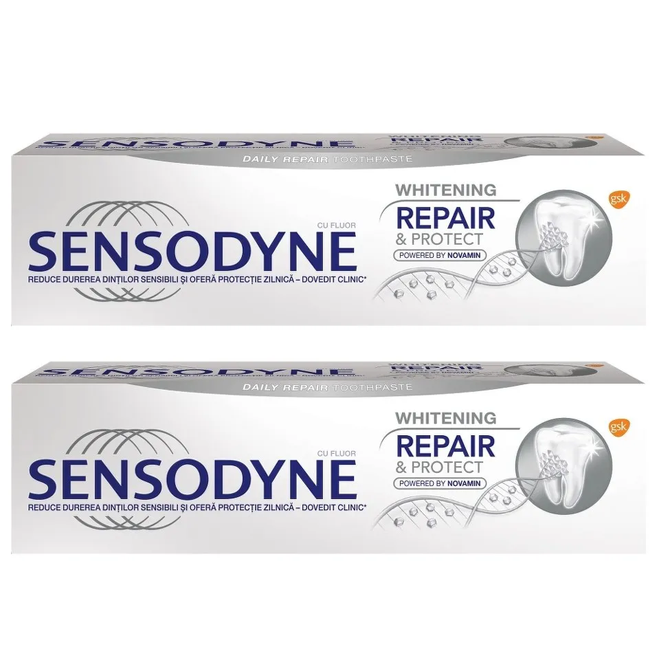 SENSODYNE PASTA DE DINTI REPAIR AND PROTECT WHITENING 75ML 1+1 50% REDUCERE LA AL 2-LEA PRODUS