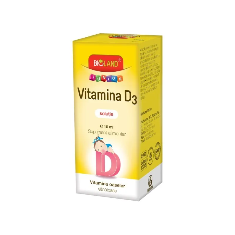 BIOLAND JUNIOR VITAMINA D3 SOLUTIE 10ML