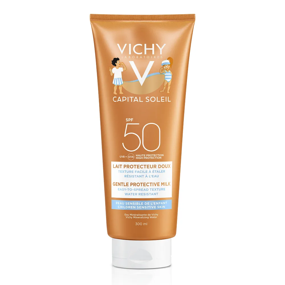 Lapte de protectie pentru copii pentru fata si corp SPF 50 Ideal Soleil Capital , 300 ml, Vichy