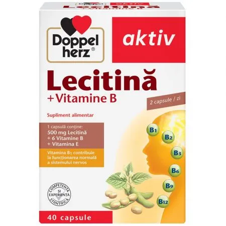 Lecitina+Vitamina B si E, 40 capsule, Doppelherz