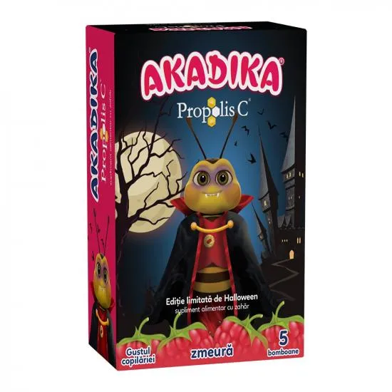 Acadele Halloween Akadika Propolis C Zmeura, 5 acadele, Fiterman Pharma