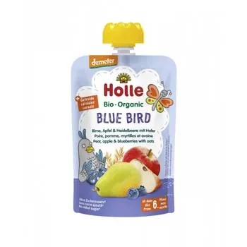 Piure de pere, mere si afine cu ovaz Blue Bird, 100g, Holle Baby Food