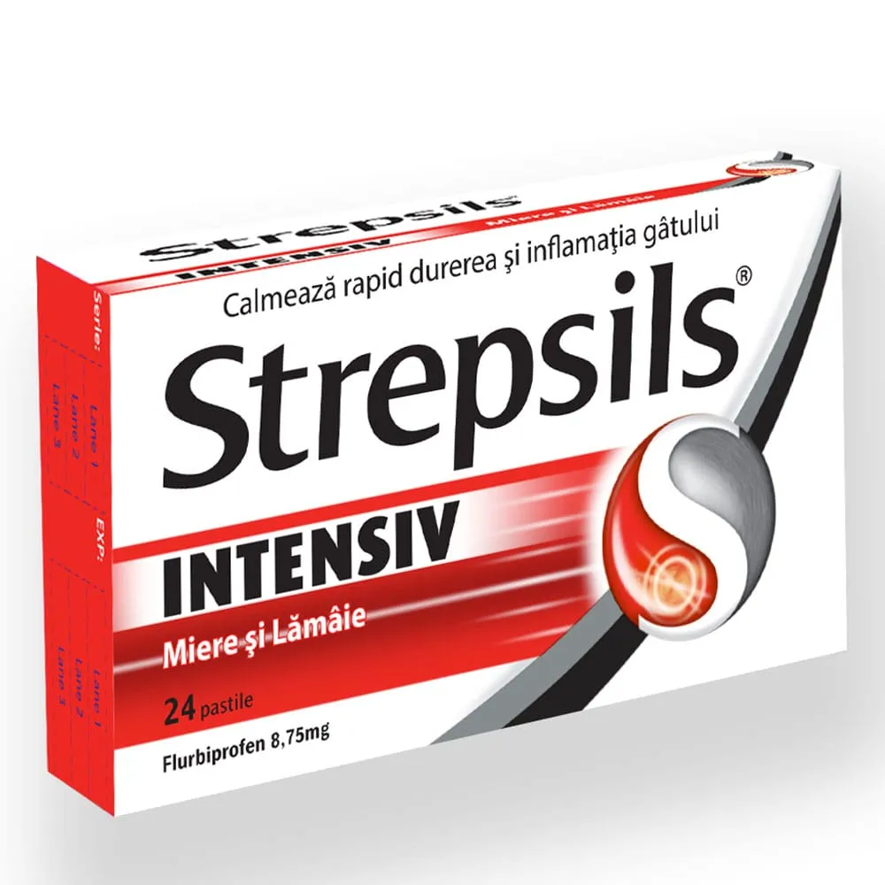 Strepsils intensiv miere si lamaie , 24 comprimate