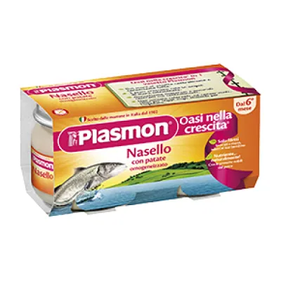 Plasmon omogenizat de merluciu si cartof, 2 x 80g
