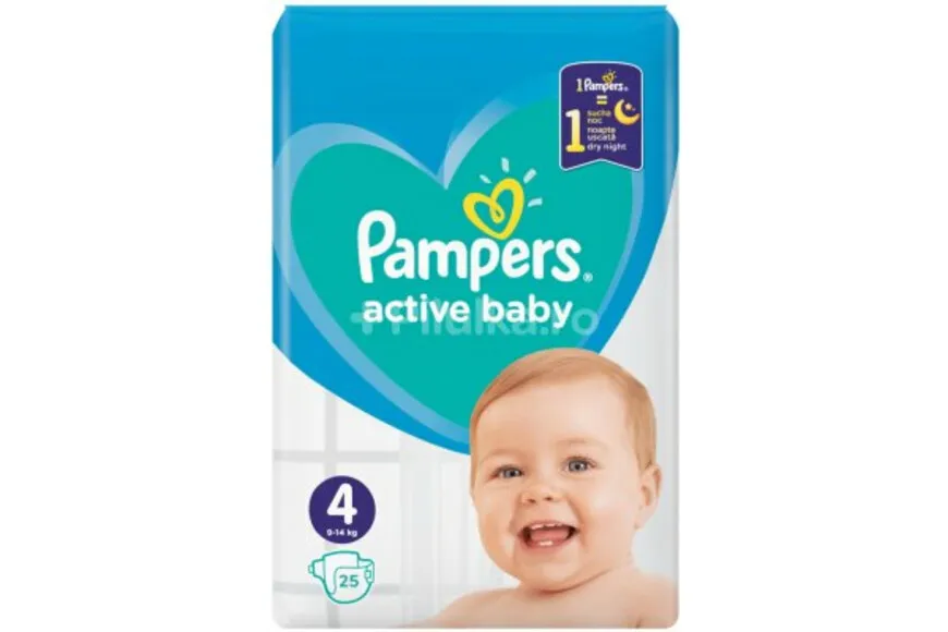 Pampers Active Baby nr. 4 (9-14 kg) x 25 bucati