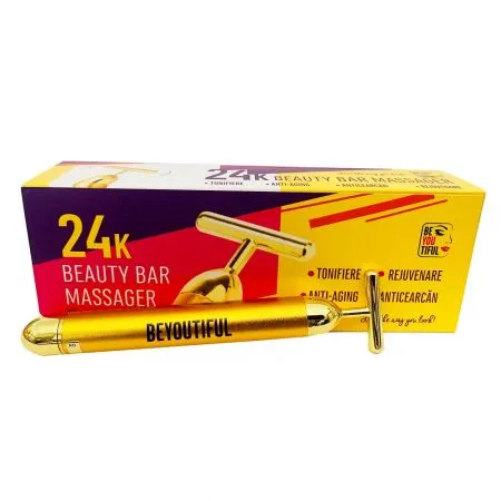 Aparat cosmetic antirid si fermitate pentru masaj facial 24 K Beauty Energy Bar, Beyoutiful