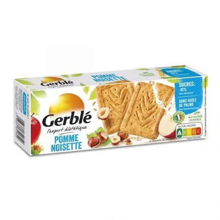 Biscuiti dietetici cu mere si alune de padure, 230g, Gerble