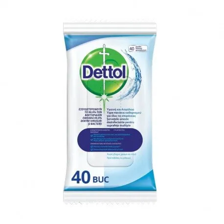 Dettol servetele dezinfectante suprafete Original, 40 bucati