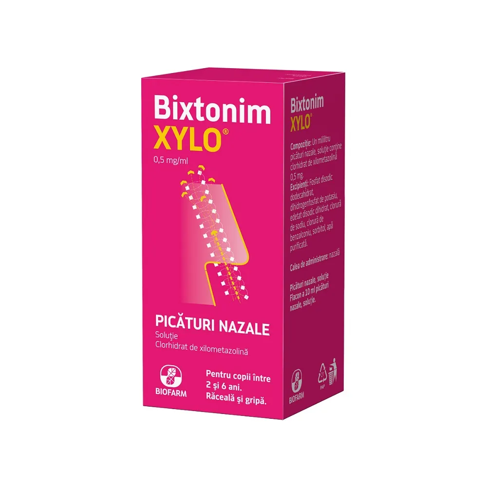 Bixtonim Xylo Junior 0,5 mg/ml solutie nazala copii , 10 ml, Biofarm