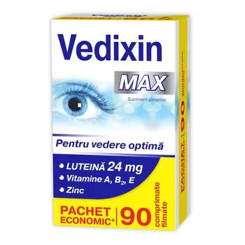 Vedixin Max pentru vedere optima, 90 comprimate, Zdrovit
