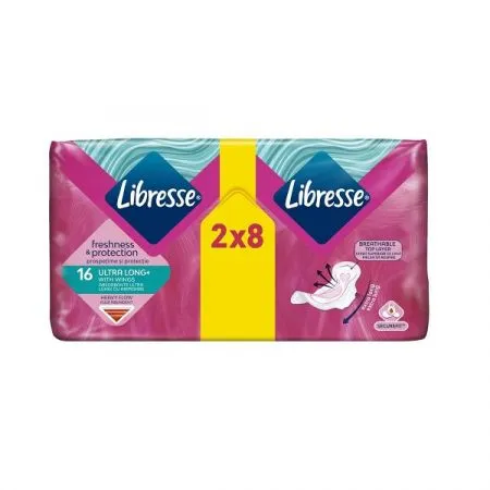 Absorbante ultra long cu aripioare, 16 bucati, Libresse