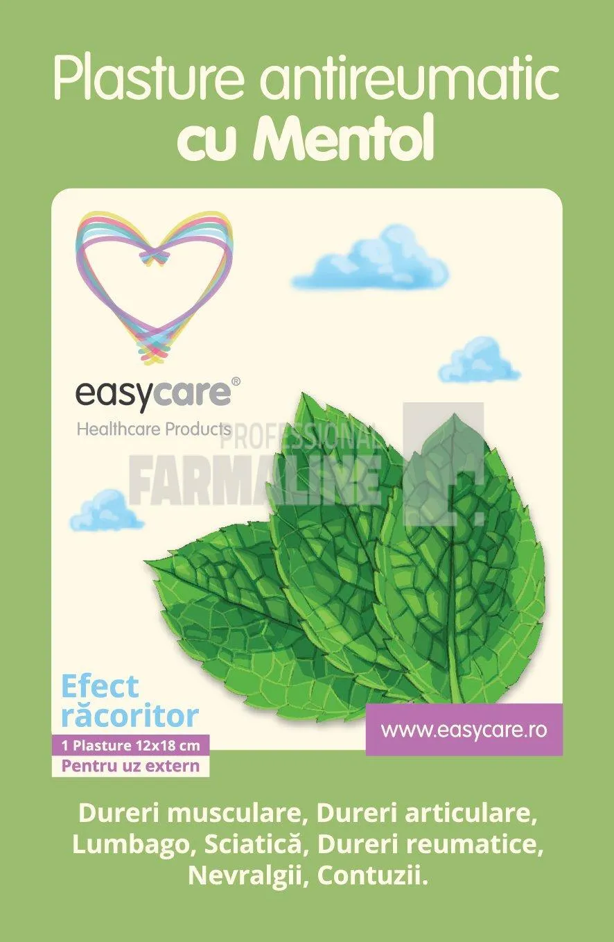 Easy Care Plasture antireumatic cu mentol 12 cm x 18 cm