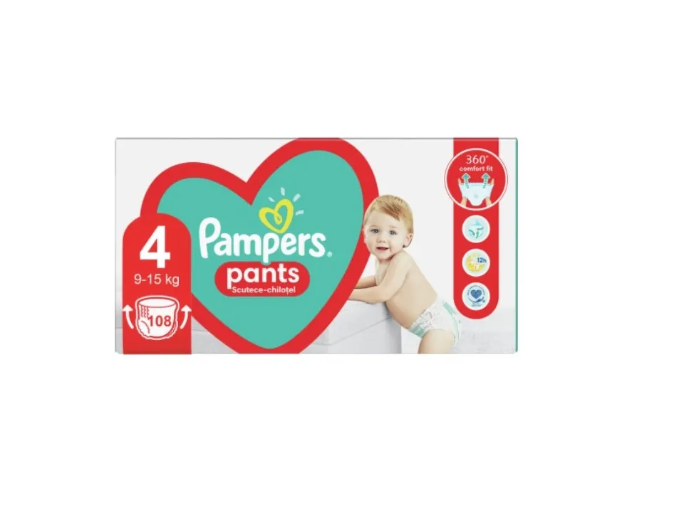 PAMPERS PANTS 9-15KG SCUTECE CHILOTEL 108 BUCATI MARIMEA 4