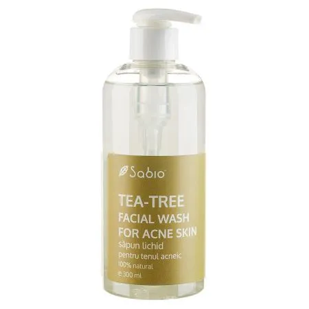 Sapun lichid pentru ten acneic Tea-Tree Facial Wash, 300 ml, Sabio