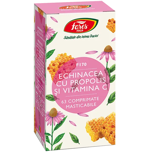 FARES ECHINACEA CU PROPOLIS SI VITAMINA C X 63 CAPSULE