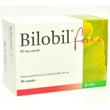 Bilobil forte 80mg, 60 capsule, ajutor pentru memorie, concentrare