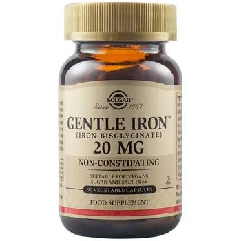 Fier cu actiune blanda Gentle Iron 20mg, 90 capsule, Solgar