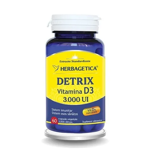 HERBAGETICA Detrix Vit D3 3000UI x 60 capsule vegetale