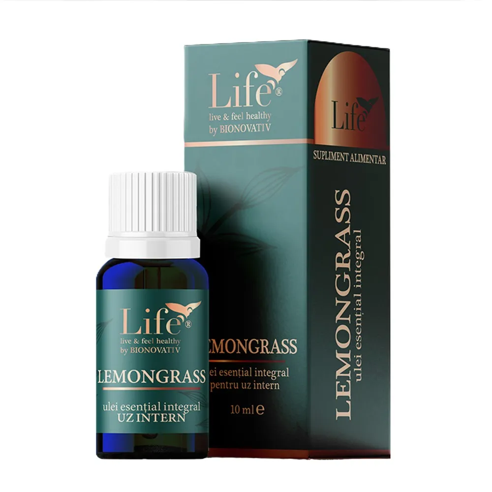 Ulei esential integral de lemongrass, 10 ml, Bionovativ