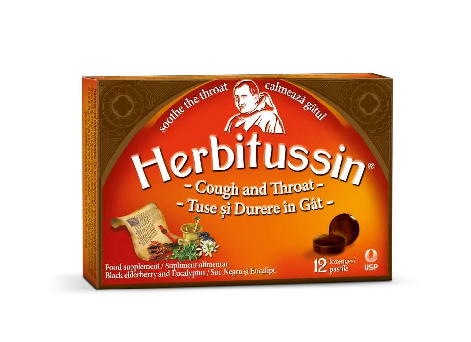 HERBITUSSIN TUSE SI DURERE IN GAT 12 PASTILE