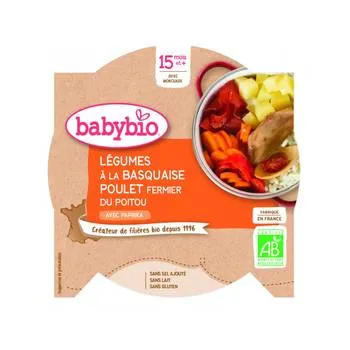 Meniu legume Basquaise si pui Poitou Bio, 260g, BabyBio