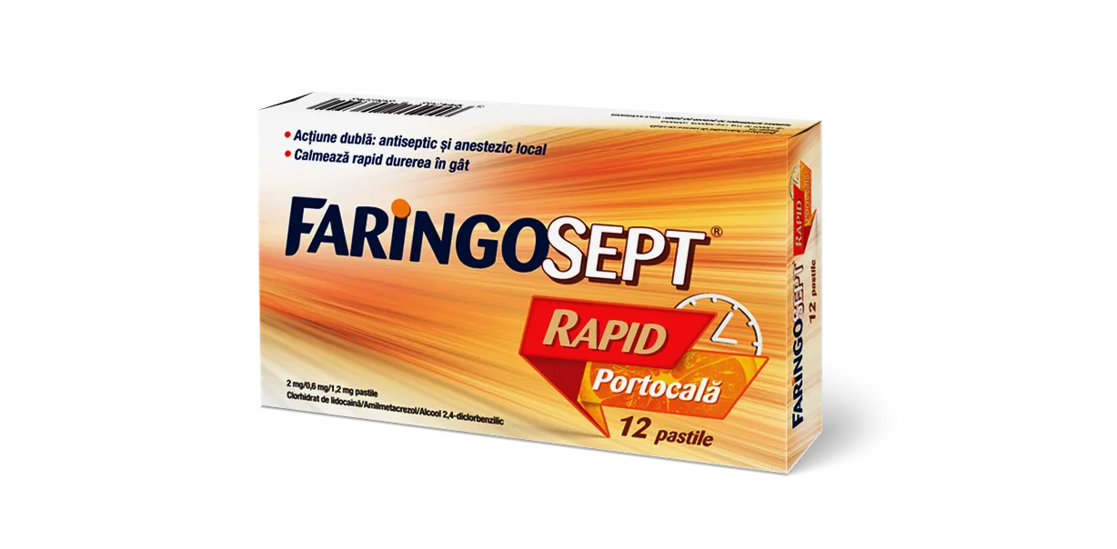 Faringosept Rapid portocala x 12pastile