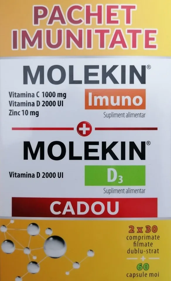 ZDROVIT MOLEKIN IMUNO SET 60 COMPRIMATE + D3 2000UI 60 COMPRIMATE MOI CADOU