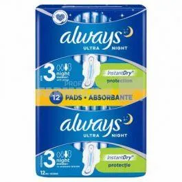 Always Ultra Night Instant Dry Absorbante 12 bucati