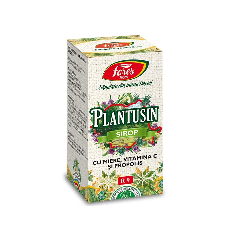 Sirop Plantusin miere + propolis + vitamina C x 100ml (Fares)