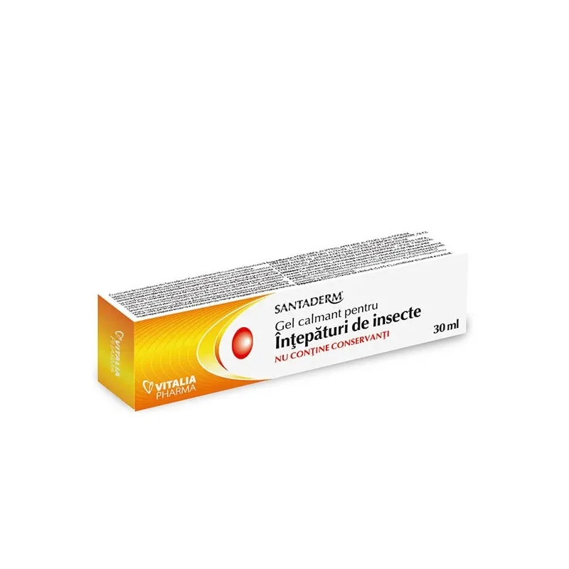 Gel calmant intepaturi insecte Santaderm, 30 ml, Vitalia Pharma