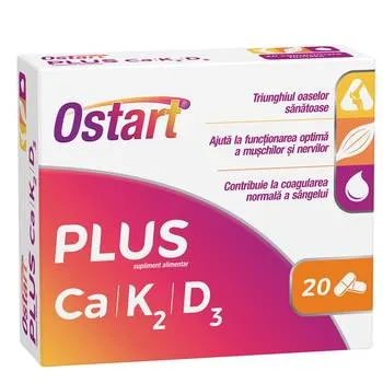 Ostart Plus Ca + K2 + D3, 20 comprimate, Fiterman