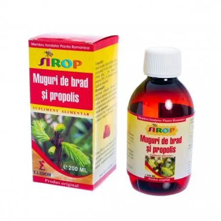 Sirop de muguri de brad si propolis, 200 ml, Elidor